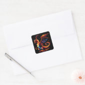 Elementaire dragon Fire Vierkante Sticker (Envelop)