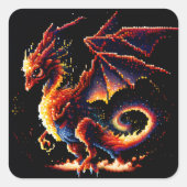 Elementaire dragon Fire Vierkante Sticker (Voorkant)