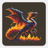 Elementaire dragon Fire Vierkante Sticker (Voorkant)