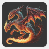 Elementaire dragon Fire Vierkante Sticker (Voorkant)