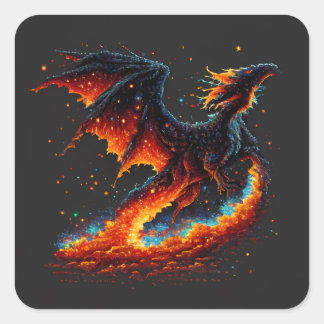Elementaire dragon Fire Vierkante Sticker