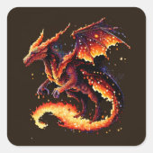 Elementaire dragon Fire Vierkante Sticker (Voorkant)