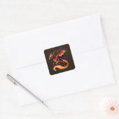 Elementaire dragon Fire Vierkante Sticker (Envelop)