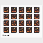 Elementaire dragon Fire Vierkante Sticker (Vel)