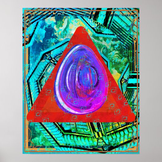 Elementaire ether binnen brandmeditatiehulp Tattva Poster (Voorkant)