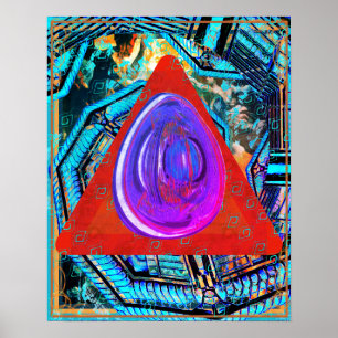 Elementaire ether binnen brandmeditatiehulp Tattva Poster