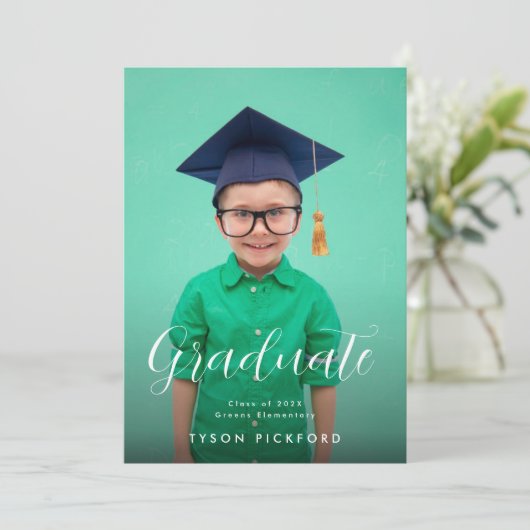 elementaire foto Afstuderen Aankondiging (Staand voorkant)