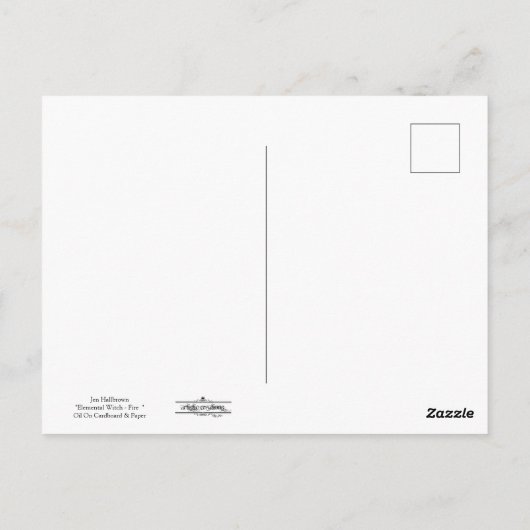 Elementaire heks - Briefkaart tegen brand (Achterkant)