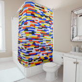 Elementaire kleurenblokken douchegordijn (In situ)