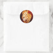 Elementaire leeuw ronde sticker (Tas)