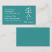 Elementaire leraar krijt stok figuur visitekaartje (Voorkant / Achterkant)