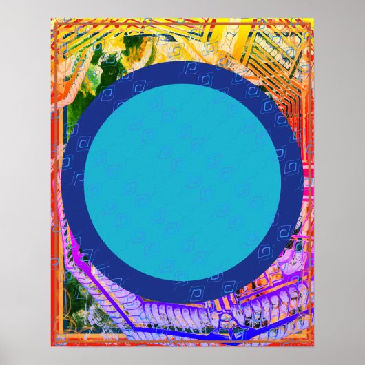 Elementaire luchtmeditatiehulp Tattva Blue Circle Poster (Voorkant)