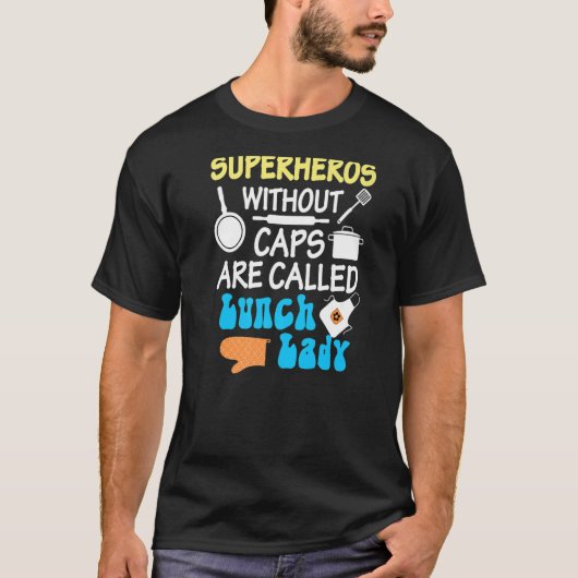 Elementaire Lunch Lady Cafeteria Worker School Lad T-shirt (Voorkant)