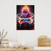 Elementaire Magiër Gamer Meisje Kunst Poster (Keuken)