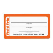 Elementaire of peuter-schoolse veldreislabels etiket (Voorkant)