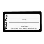 Elementaire of peuter-schoolse veldreislabels etiket (Voorkant)