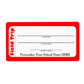 Elementaire of peuter-schoolse veldreislabels etiket (Voorkant)