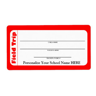 Elementaire of peuter-schoolse veldreislabels etiket