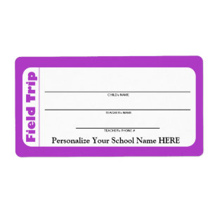 Elementaire of peuter-schoolse veldreislabels etiket