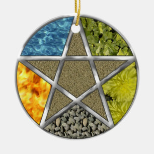 Elementaire pagan Pentagram Pentacle Wiccan Orname Keramisch Ornament