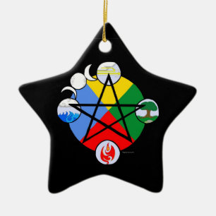 Elementaire Pentagram-versieringen Keramisch Ornament