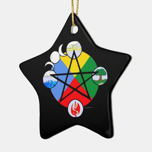 Elementaire Pentagram-versieringen Keramisch Ornament (Links)