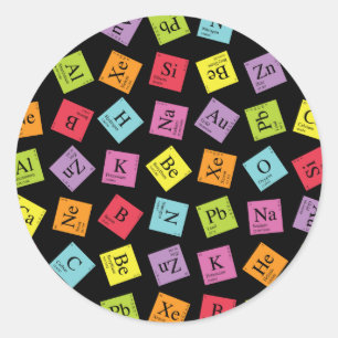 Elementaire Periodiek (Donker) Ronde Sticker