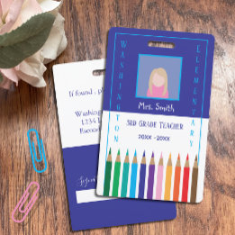 Elementaire school Kleurenpotloden Foto-ID Badge