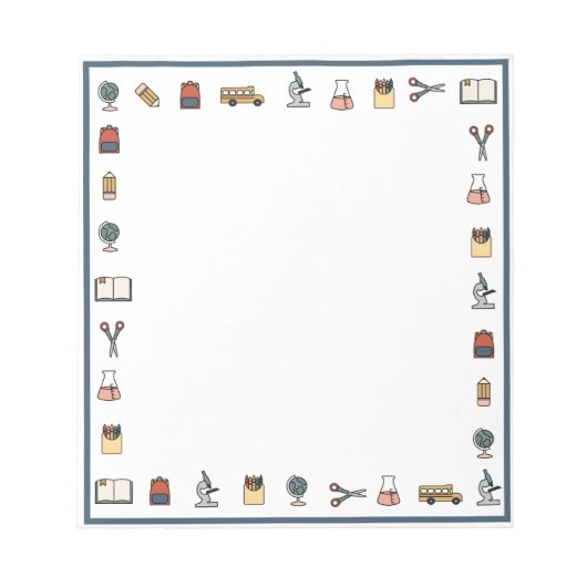 Elementaire school leraar bus Wereldbol Boek Big N Notitieblok (Voorkant)