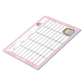 Elementaire school roze leeslogboek met egel notitieblok (Schuin)
