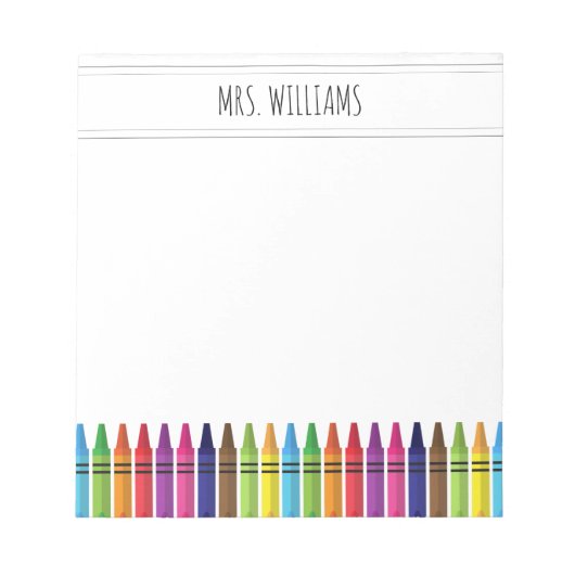 Elementaire school van de Cute Rainbow Crayons Notitieblok (Voorkant)