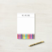 Elementaire school van de Cute Rainbow Crayons Post-it® Notes (Op bureau)
