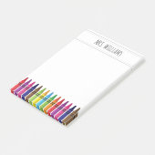 Elementaire school van de Cute Rainbow Crayons Post-it® Notes (Schuin)