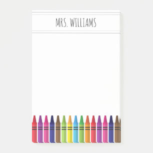 Elementaire school van de Cute Rainbow Crayons Post-it® Notes