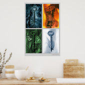 Elementaire sleutels poster (Keuken)
