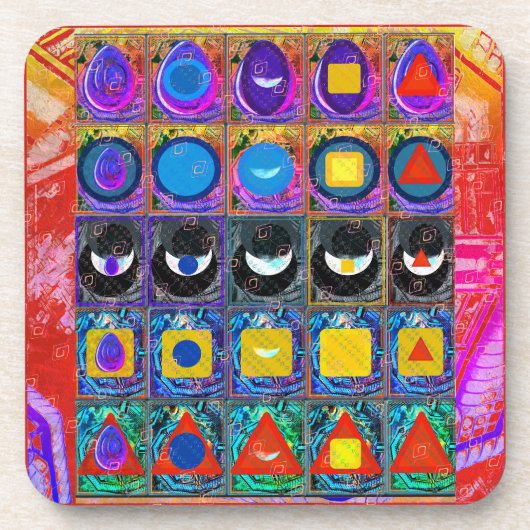 Elementaire symbolen Patroon Meditatie Aid Tattva Bier Onderzetter (Voorkant)