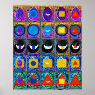 Elementaire symbolen Patroon Meditatie Aid Tattva Poster