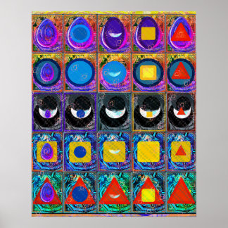 Elementaire symbolen Patroon Meditatie Aid Tattva Poster