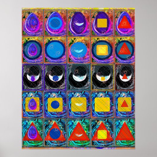 Elementaire symbolen Patroon Meditatie Aid Tattva Poster (Voorkant)