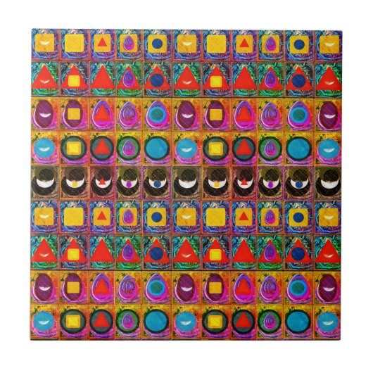 Elementaire symbolen Patroon Meditatie Aid Tattva Tegeltje (Voorkant)