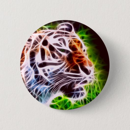 Elementaire tijger ronde button 5,7 cm (Voorkant)