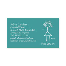 Elementaire Tutor Teacher Visitekaartje Custom