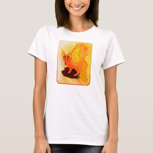 Elementaire vuurkat Phoenix Cat Art Fantasy T-Shir T-shirt (Voorkant)