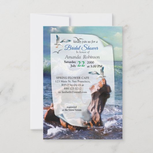 Elementaire waterkrachtuitnodiging RSVP kaartje (Voorkant)