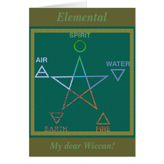 Elementaire Wiccan Pentagram Rites of Passage Card (Voorkant)