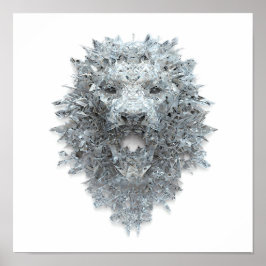Elemental Abstract Art: Crystallized Guardian Lion Poster
