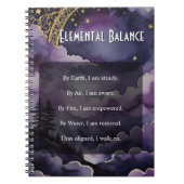 Elemental Balance Purple Night Sky Pagan Prayer Notitieboek (Voorkant)