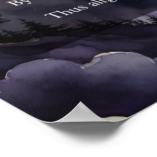 Elemental Balance Purple Night Sky Pagan Prayer Poster (Hoek)