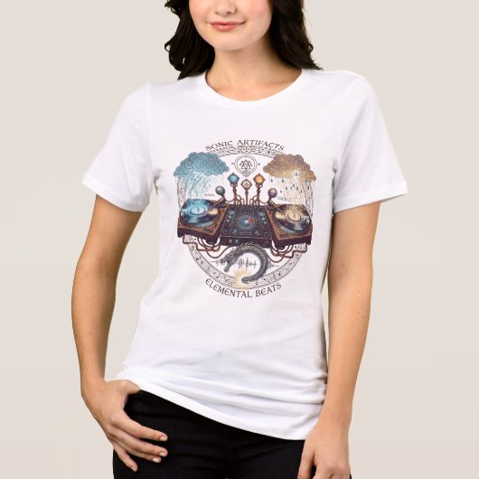 🎧 Elemental DJ – Meester van Geluid & Stormen T-S Tri-Blend Shirt (Voorkant)
