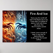 Elemental Embrace: vuur en ijs Poster (Voorkant)